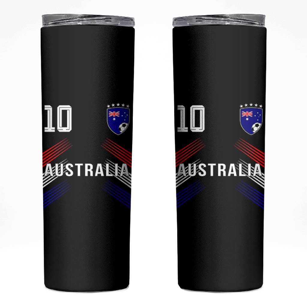 Australia Soccer Sports Graphic Number 10 Jersey Style Skinny Tumbler Proud Australian Football Fans Game Day Pride