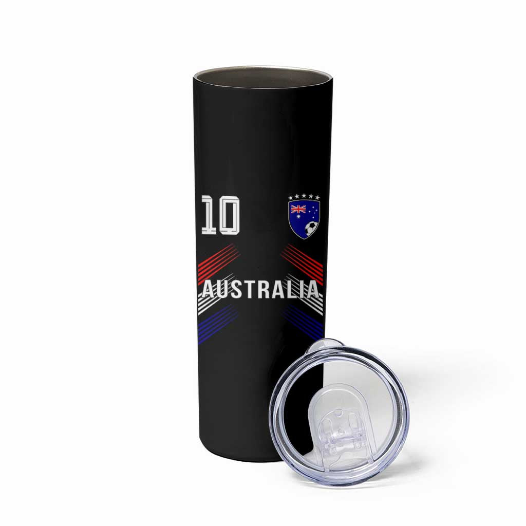 Australia Soccer Sports Graphic Number 10 Jersey Style Skinny Tumbler Proud Australian Football Fans Game Day Pride