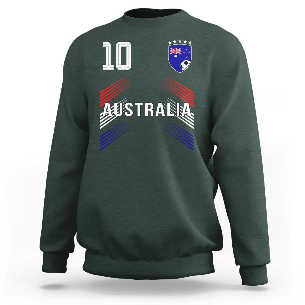 Australia Soccer Sports Graphic Number 10 Jersey Style Sweatshirt Proud Australian Football Fans Game Day Pride