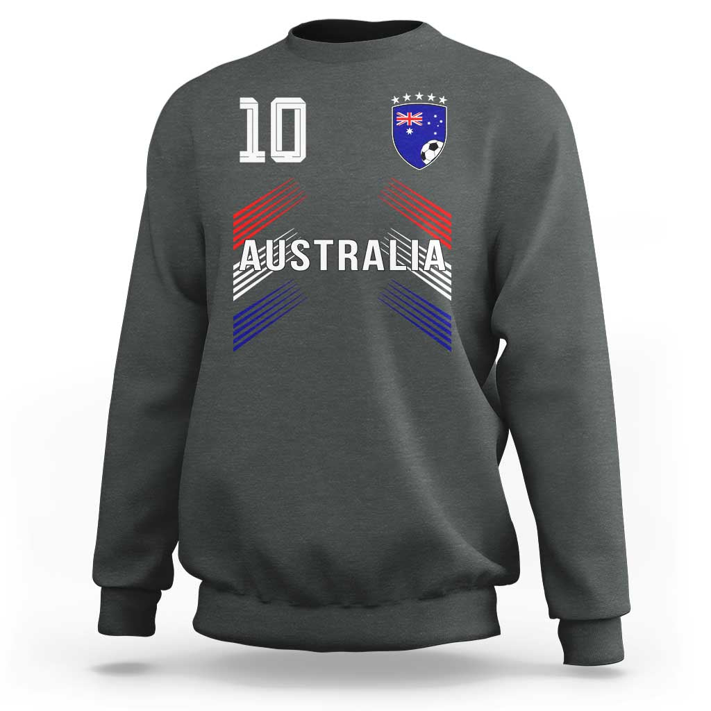 Australia Soccer Sports Graphic Number 10 Jersey Style Sweatshirt Proud Australian Football Fans Game Day Pride