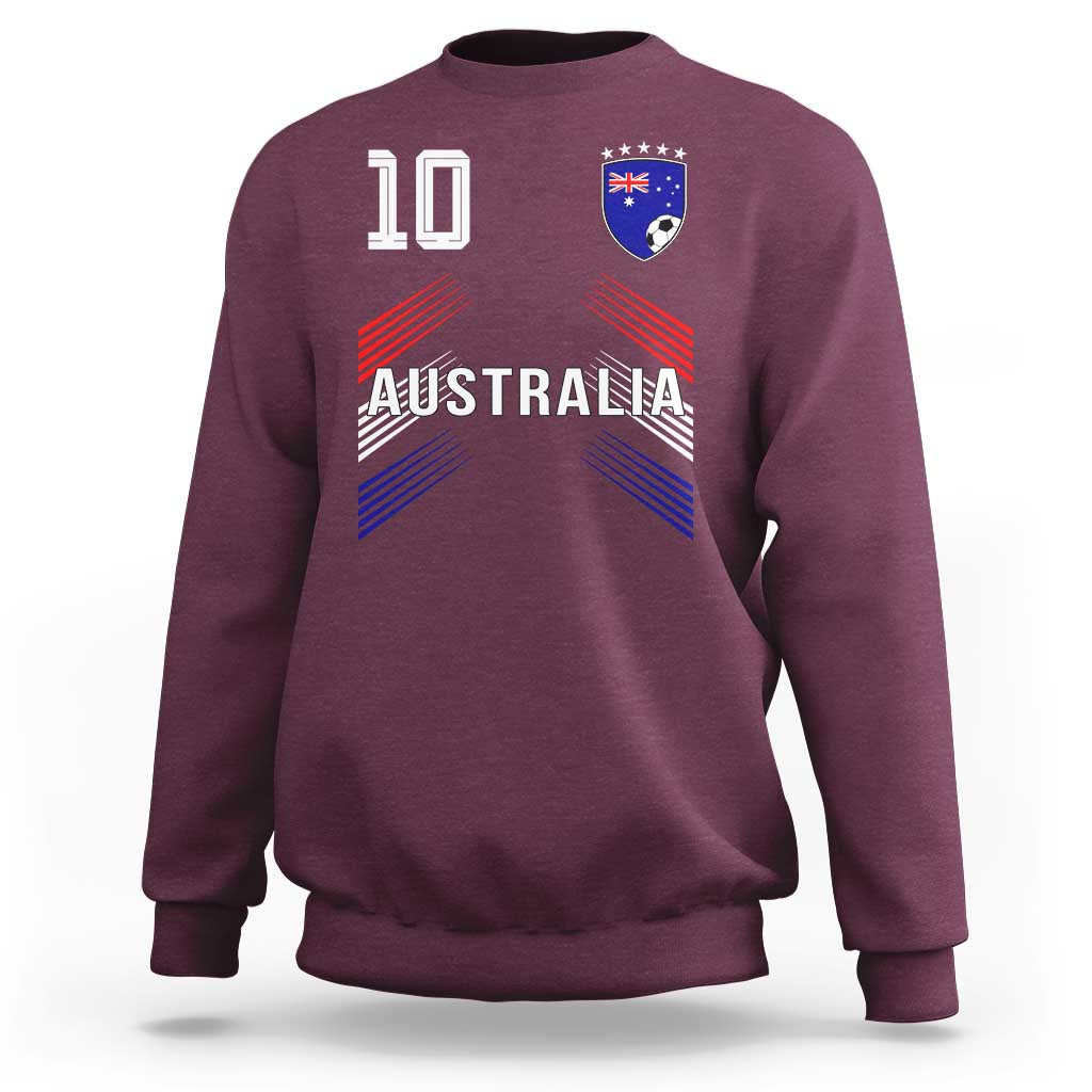 Australia Soccer Sports Graphic Number 10 Jersey Style Sweatshirt Proud Australian Football Fans Game Day Pride