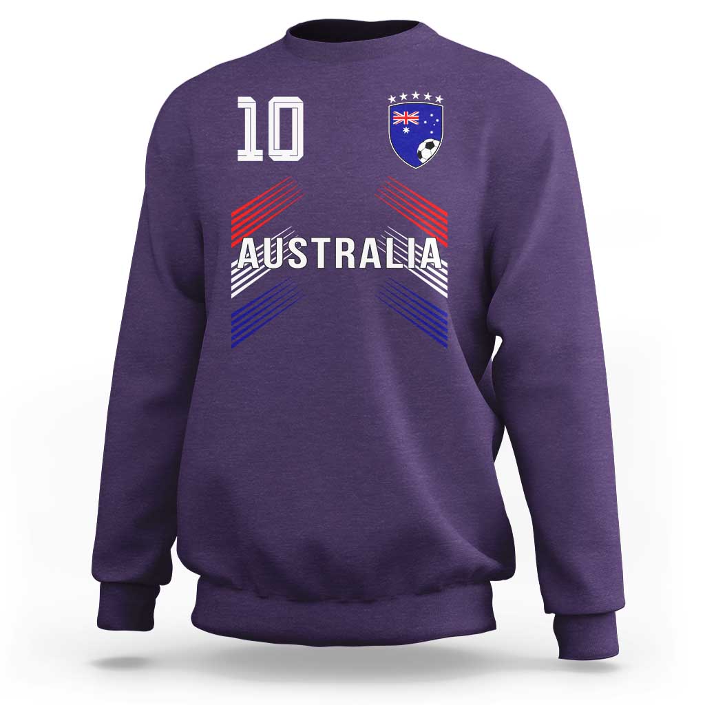Australia Soccer Sports Graphic Number 10 Jersey Style Sweatshirt Proud Australian Football Fans Game Day Pride