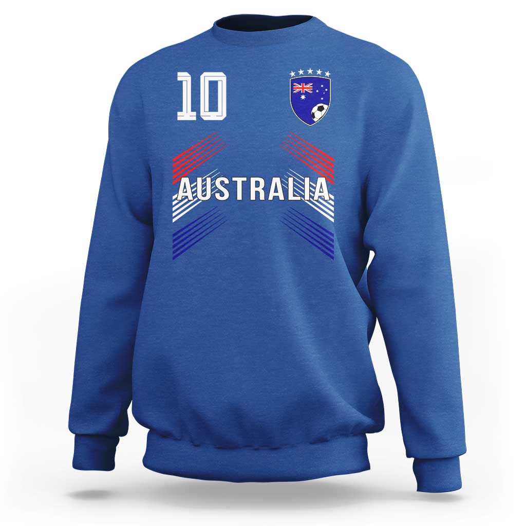Australia Soccer Sports Graphic Number 10 Jersey Style Sweatshirt Proud Australian Football Fans Game Day Pride