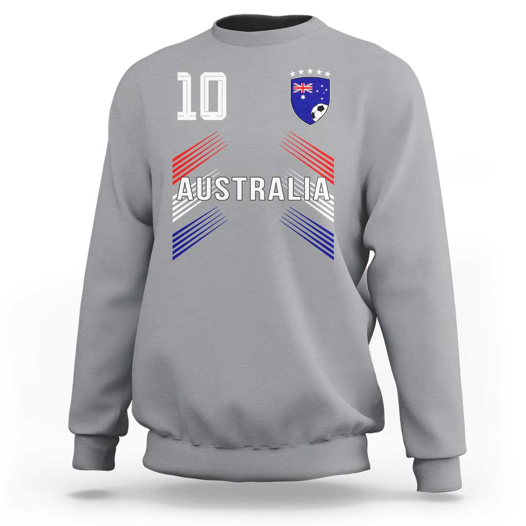 Australia Soccer Sports Graphic Number 10 Jersey Style Sweatshirt Proud Australian Football Fans Game Day Pride