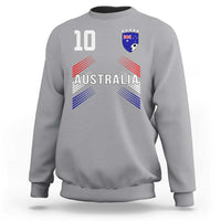 Australia Soccer Sports Graphic Number 10 Jersey Style Sweatshirt Proud Australian Football Fans Game Day Pride