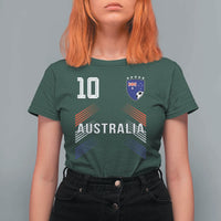 Australia Soccer Sports Graphic Number 10 Jersey Style T Shirt For Women Proud Australian Football Fans Game Day Pride