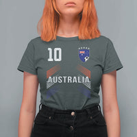 Australia Soccer Sports Graphic Number 10 Jersey Style T Shirt For Women Proud Australian Football Fans Game Day Pride