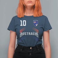 Australia Soccer Sports Graphic Number 10 Jersey Style T Shirt For Women Proud Australian Football Fans Game Day Pride