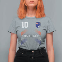 Australia Soccer Sports Graphic Number 10 Jersey Style T Shirt For Women Proud Australian Football Fans Game Day Pride