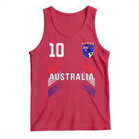 Australia Soccer Sports Graphic Number 10 Jersey Style Tank Top Proud Australian Football Fans Game Day Pride