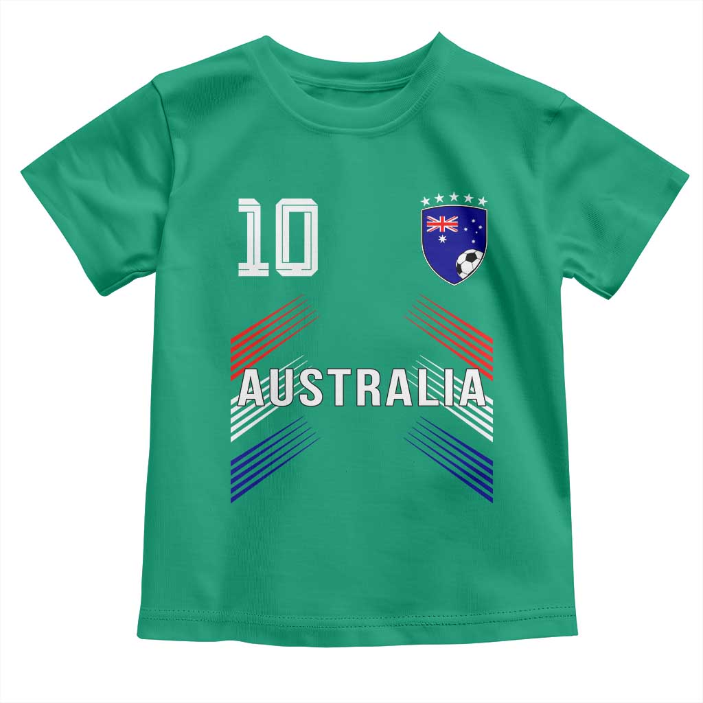 Australia Soccer Sports Graphic Number 10 Jersey Style Toddler T Shirt Proud Australian Football Fans Game Day Pride