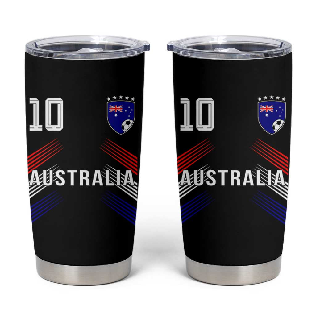 Australia Soccer Sports Graphic Number 10 Jersey Style Tumbler Cup Proud Australian Football Fans Game Day Pride