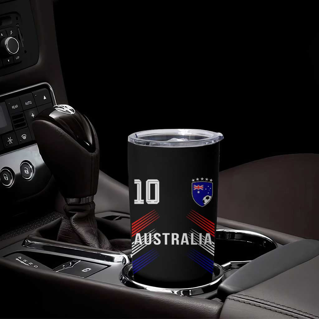 Australia Soccer Sports Graphic Number 10 Jersey Style Tumbler Cup Proud Australian Football Fans Game Day Pride