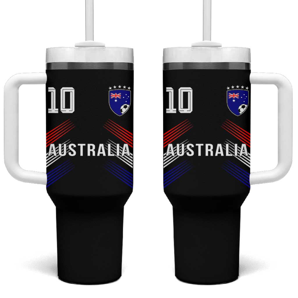 Australia Soccer Sports Graphic Number 10 Jersey Style Tumbler With Handle Proud Australian Football Fans Game Day Pride