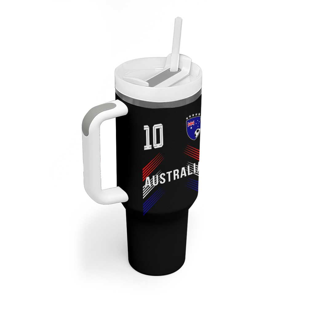 Australia Soccer Sports Graphic Number 10 Jersey Style Tumbler With Handle Proud Australian Football Fans Game Day Pride