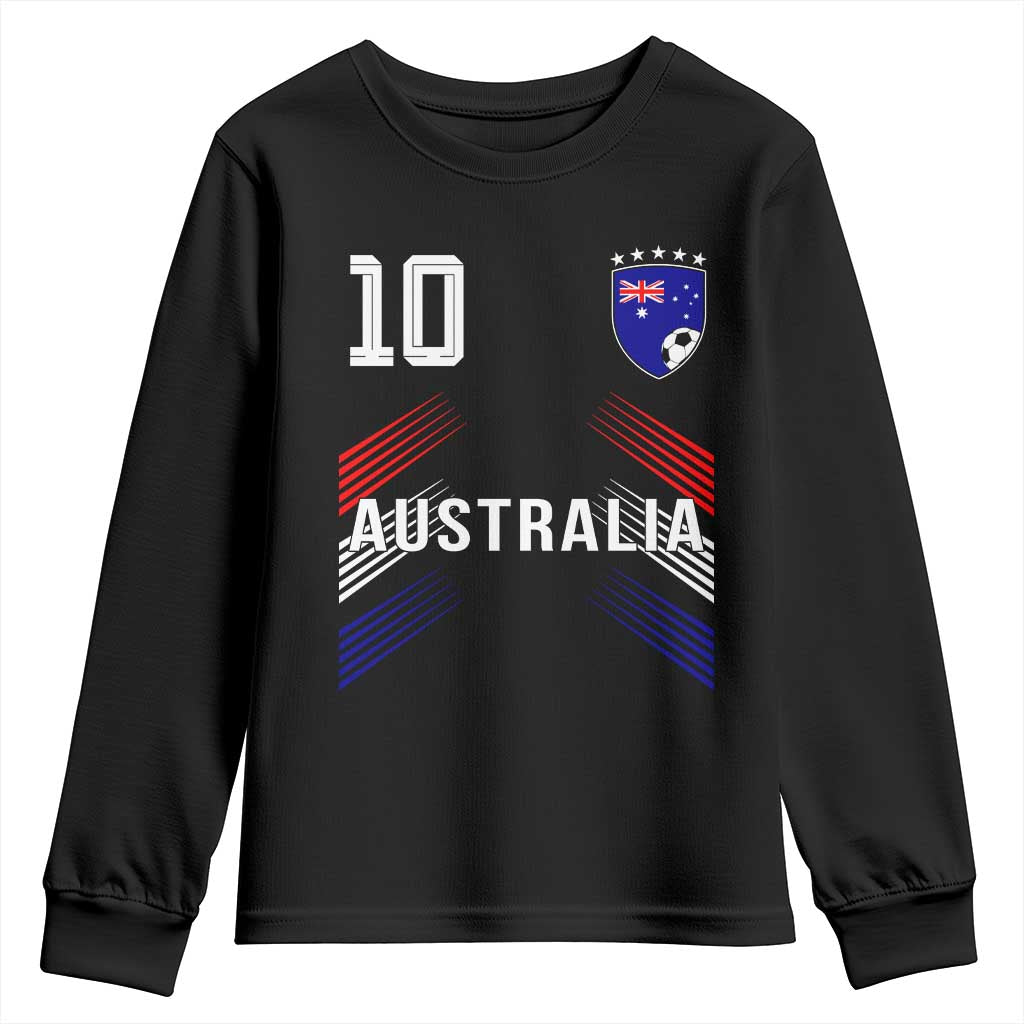 Australia Soccer Sports Graphic Number 10 Jersey Style Youth Sweatshirt Proud Australian Football Fans Game Day Pride