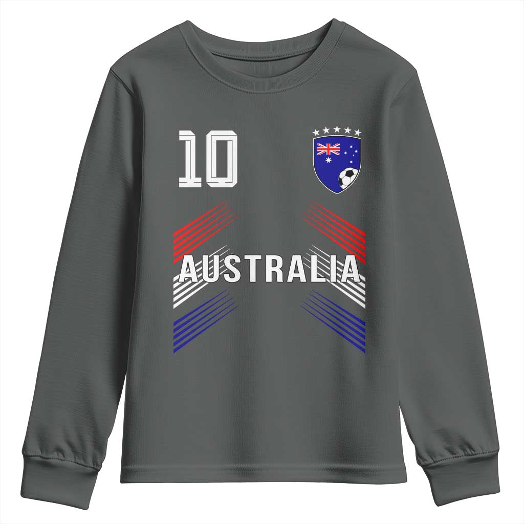 Australia Soccer Sports Graphic Number 10 Jersey Style Youth Sweatshirt Proud Australian Football Fans Game Day Pride