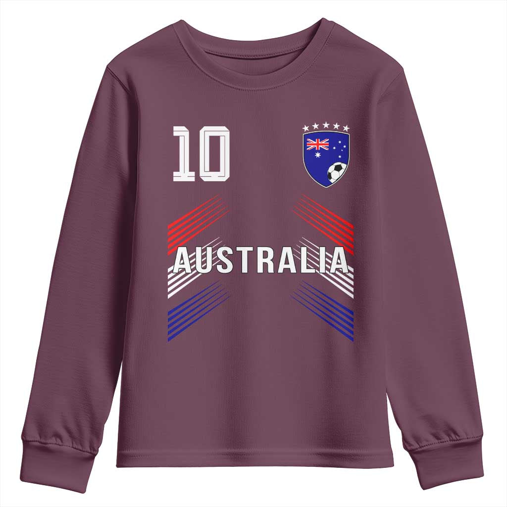 Australia Soccer Sports Graphic Number 10 Jersey Style Youth Sweatshirt Proud Australian Football Fans Game Day Pride
