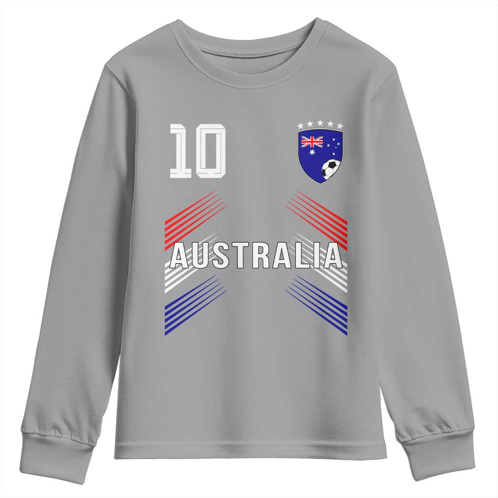 Australia Soccer Sports Graphic Number 10 Jersey Style Youth Sweatshirt Proud Australian Football Fans Game Day Pride