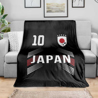 Japan Soccer Sports Graphic Number 10 Jersey Style Throw Blanket Proud Japanese Football Fans Game Day Pride