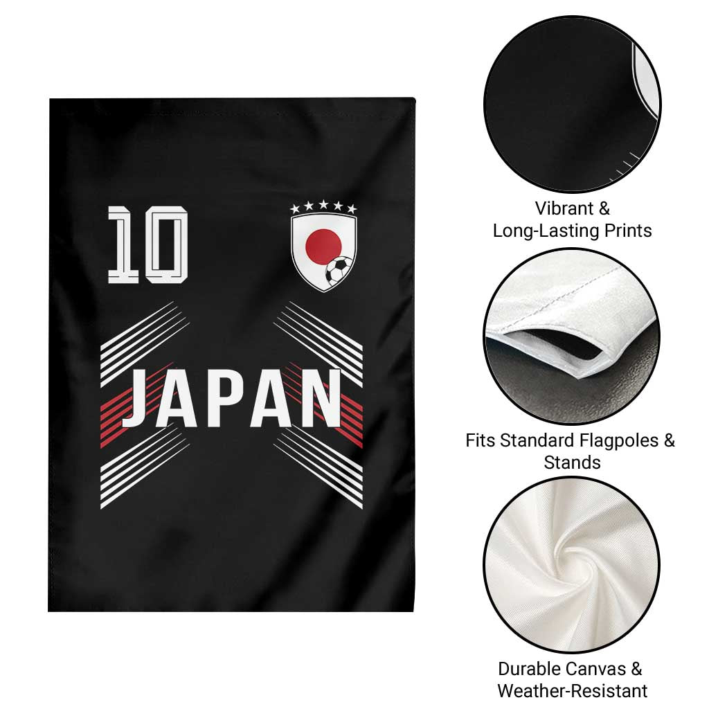 Japan Soccer Sports Graphic Number 10 Jersey Style Garden Flag Proud Japanese Football Fans Game Day Pride