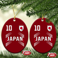 Japan Soccer Sports Graphic Number 10 Jersey Style Ceramic Ornament Proud Japanese Football Fans Game Day Pride