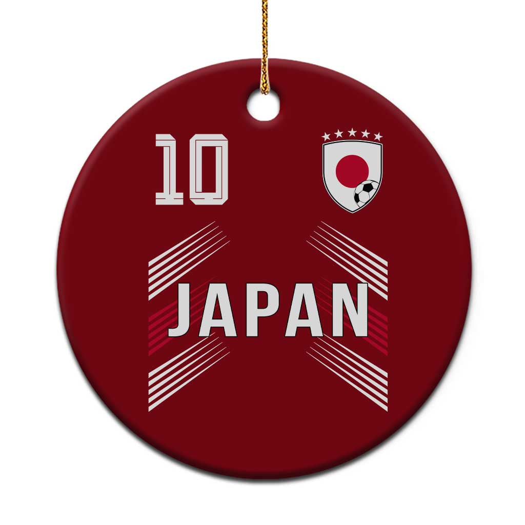 Japan Soccer Sports Graphic Number 10 Jersey Style Ceramic Ornament Proud Japanese Football Fans Game Day Pride
