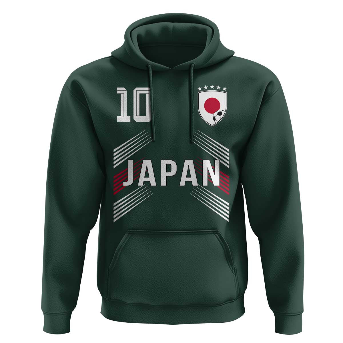 Japan Soccer Sports Graphic Number 10 Jersey Style Hoodie Proud Japanese Football Fans Game Day Pride