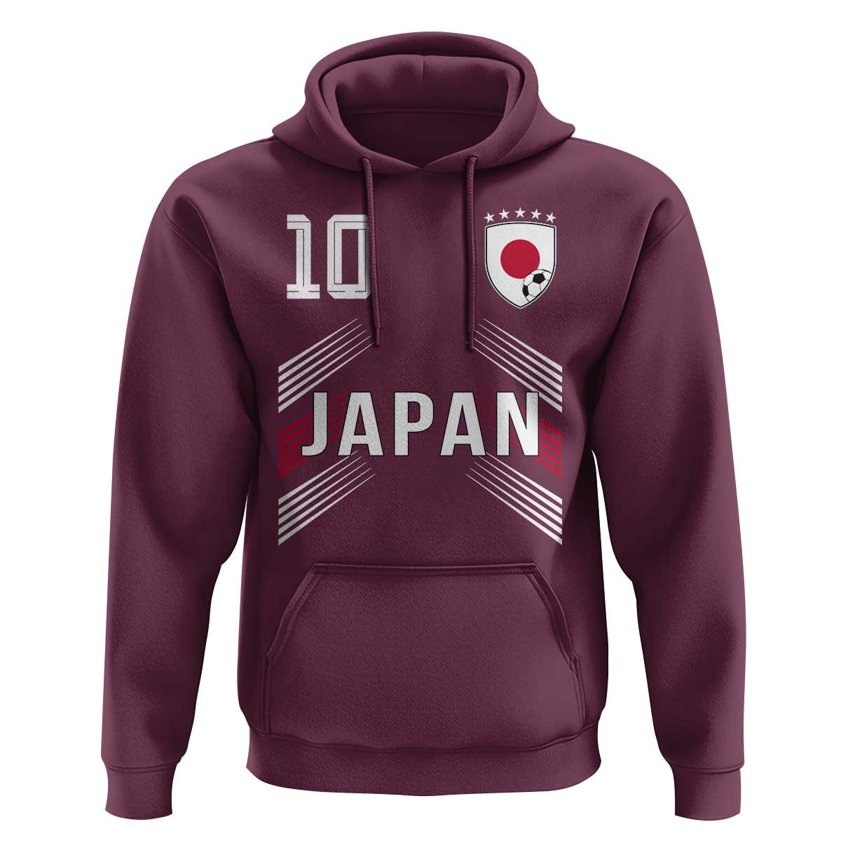 Japan Soccer Sports Graphic Number 10 Jersey Style Hoodie Proud Japanese Football Fans Game Day Pride