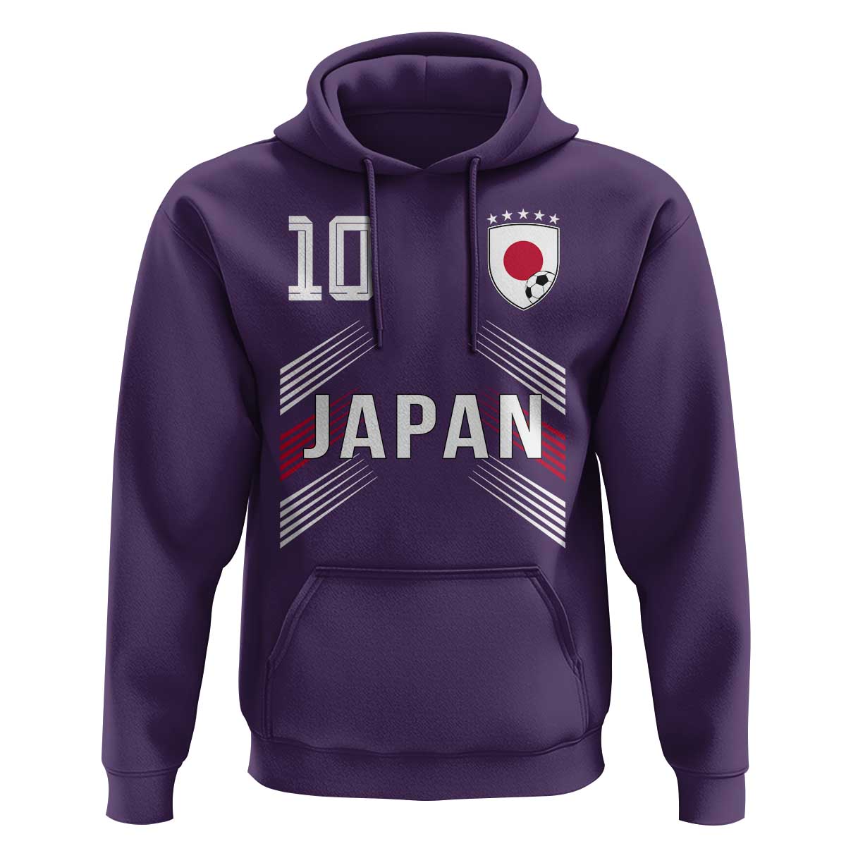 Japan Soccer Sports Graphic Number 10 Jersey Style Hoodie Proud Japanese Football Fans Game Day Pride