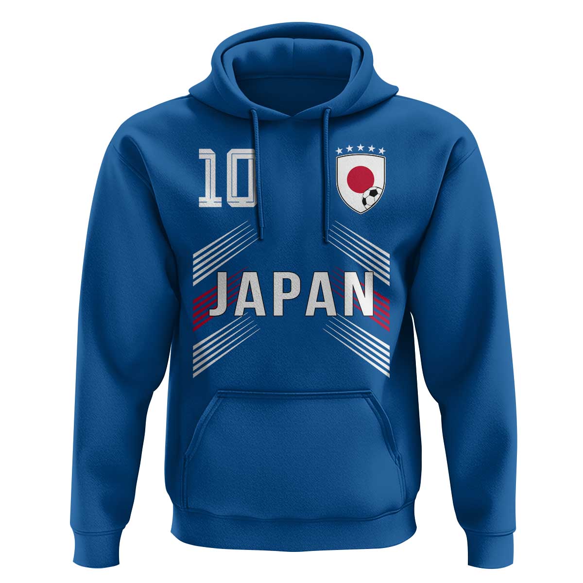 Japan Soccer Sports Graphic Number 10 Jersey Style Hoodie Proud Japanese Football Fans Game Day Pride