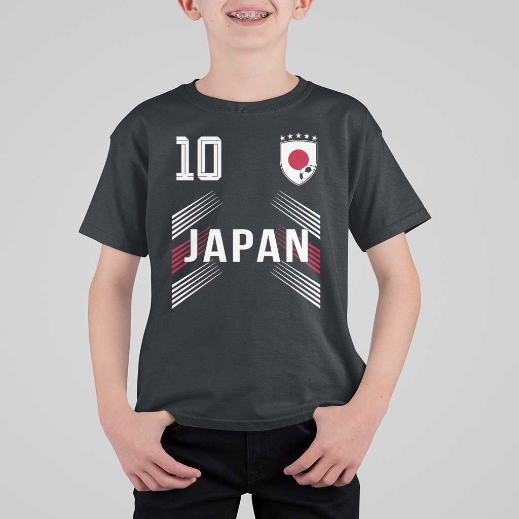 Japan Soccer Sports Graphic Number 10 Jersey Style T Shirt For Kid Proud Japanese Football Fans Game Day Pride