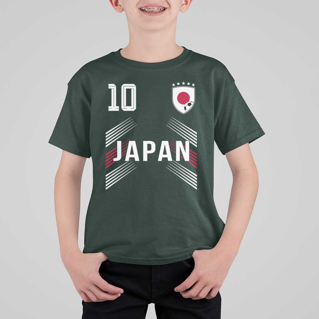 Japan Soccer Sports Graphic Number 10 Jersey Style T Shirt For Kid Proud Japanese Football Fans Game Day Pride