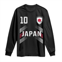 Japan Soccer Sports Graphic Number 10 Jersey Style Long Sleeve Shirt Proud Japanese Football Fans Game Day Pride