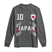 Japan Soccer Sports Graphic Number 10 Jersey Style Long Sleeve Shirt Proud Japanese Football Fans Game Day Pride