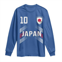 Japan Soccer Sports Graphic Number 10 Jersey Style Long Sleeve Shirt Proud Japanese Football Fans Game Day Pride