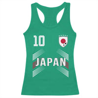 Japan Soccer Sports Graphic Number 10 Jersey Style Racerback Tank Top Proud Japanese Football Fans Game Day Pride