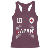 Japan Soccer Sports Graphic Number 10 Jersey Style Racerback Tank Top Proud Japanese Football Fans Game Day Pride