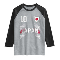 Japan Soccer Sports Graphic Number 10 Jersey Style Raglan Shirt Proud Japanese Football Fans Game Day Pride