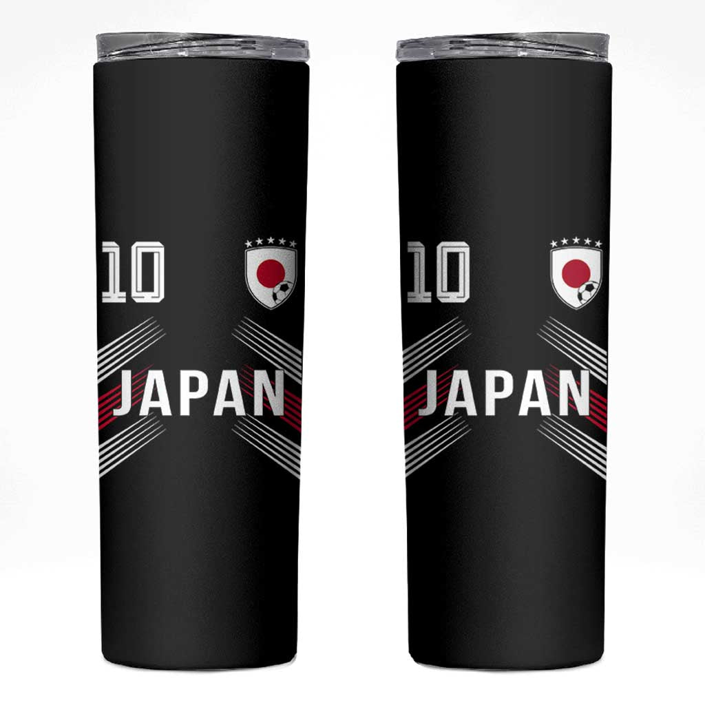 Japan Soccer Sports Graphic Number 10 Jersey Style Skinny Tumbler Proud Japanese Football Fans Game Day Pride