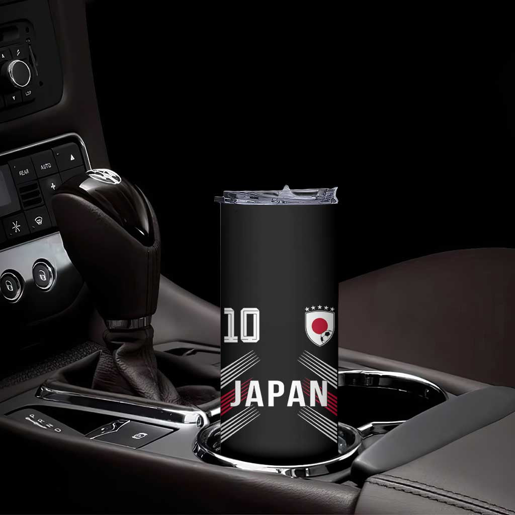 Japan Soccer Sports Graphic Number 10 Jersey Style Skinny Tumbler Proud Japanese Football Fans Game Day Pride