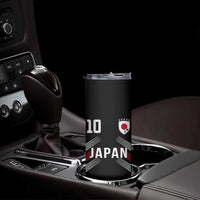 Japan Soccer Sports Graphic Number 10 Jersey Style Skinny Tumbler Proud Japanese Football Fans Game Day Pride