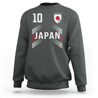 Japan Soccer Sports Graphic Number 10 Jersey Style Sweatshirt Proud Japanese Football Fans Game Day Pride