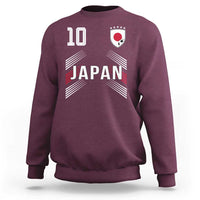 Japan Soccer Sports Graphic Number 10 Jersey Style Sweatshirt Proud Japanese Football Fans Game Day Pride