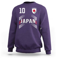 Japan Soccer Sports Graphic Number 10 Jersey Style Sweatshirt Proud Japanese Football Fans Game Day Pride