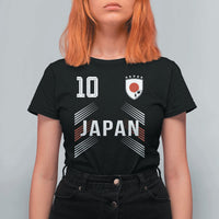Japan Soccer Sports Graphic Number 10 Jersey Style T Shirt For Women Proud Japanese Football Fans Game Day Pride