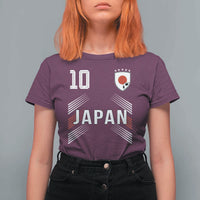 Japan Soccer Sports Graphic Number 10 Jersey Style T Shirt For Women Proud Japanese Football Fans Game Day Pride