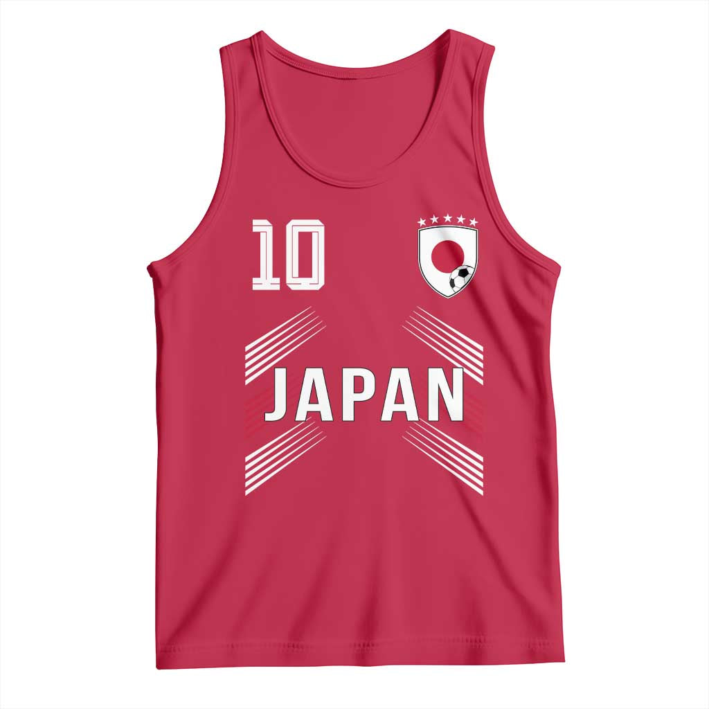 Japan Soccer Sports Graphic Number 10 Jersey Style Tank Top Proud Japanese Football Fans Game Day Pride