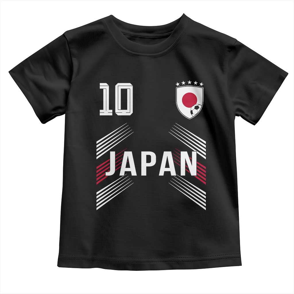 Japan Soccer Sports Graphic Number 10 Jersey Style Toddler T Shirt Proud Japanese Football Fans Game Day Pride