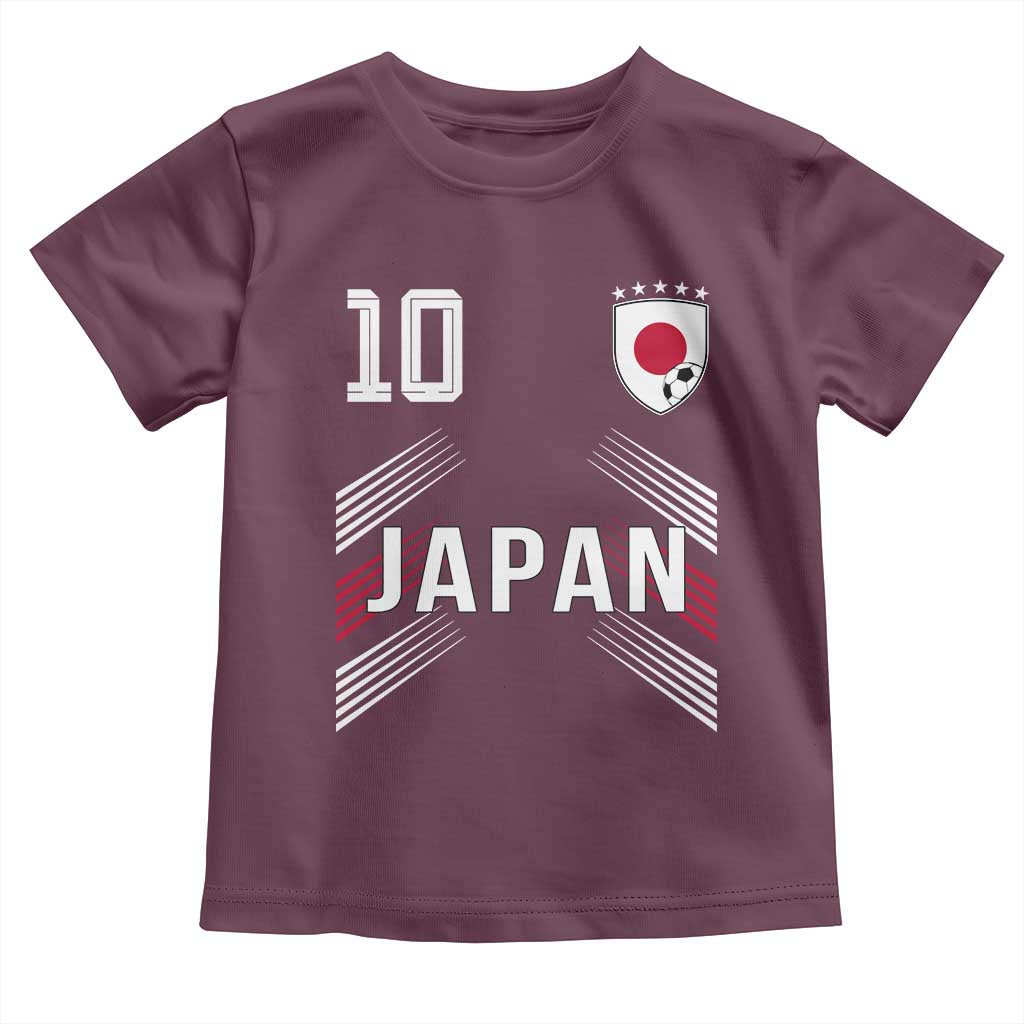 Japan Soccer Sports Graphic Number 10 Jersey Style Toddler T Shirt Proud Japanese Football Fans Game Day Pride
